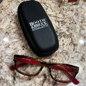 Booth & Bruce England Men’s Eyeglasses Tortoise and Red Plaid with case